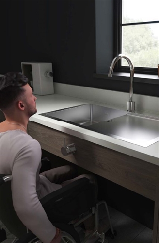 ZEN 'UNO' Accessible Designer Kitchen Sink and Drainer - L/H Bowl
